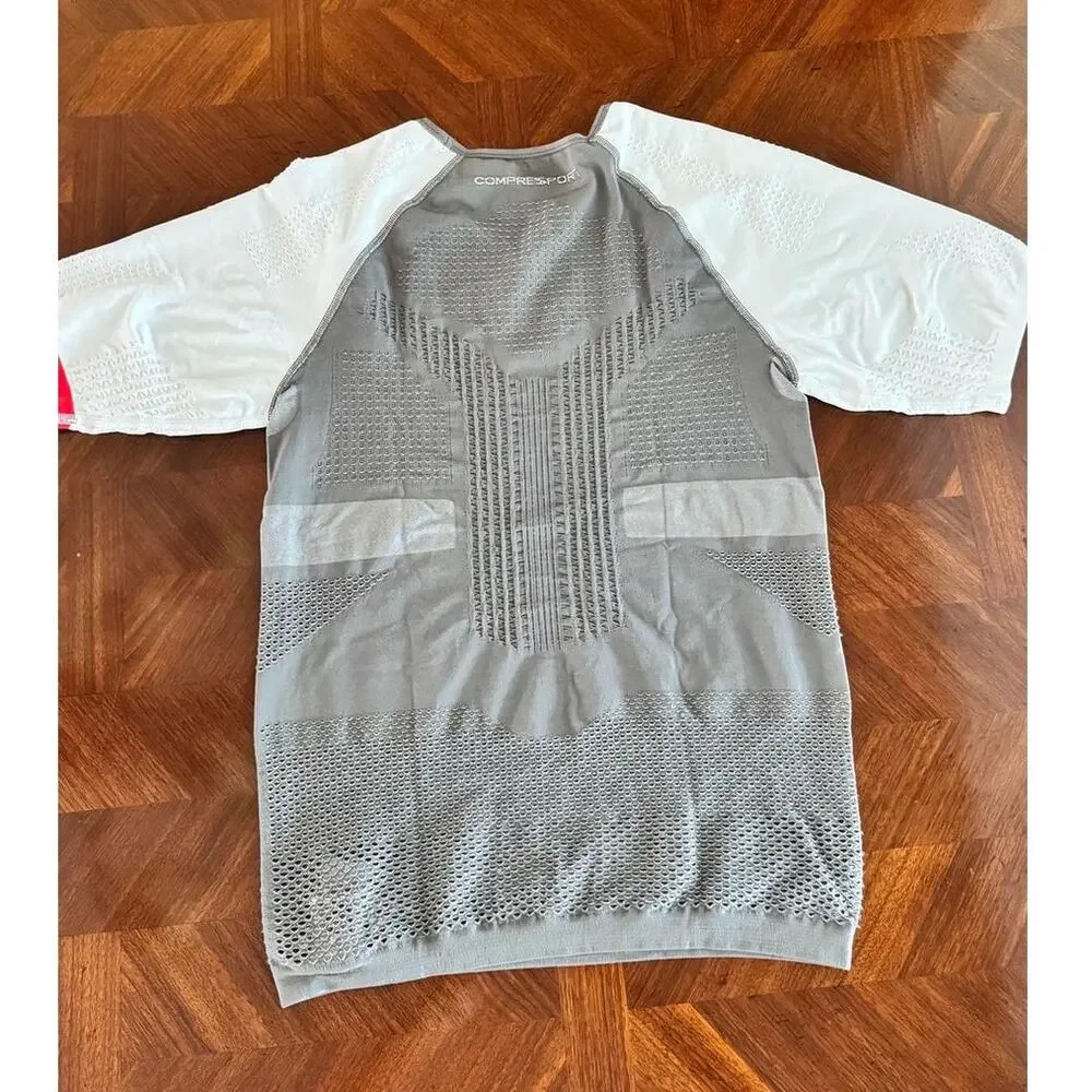 Compressport On/Off Ventilation Athletic Shirt Gray White Size Small XS